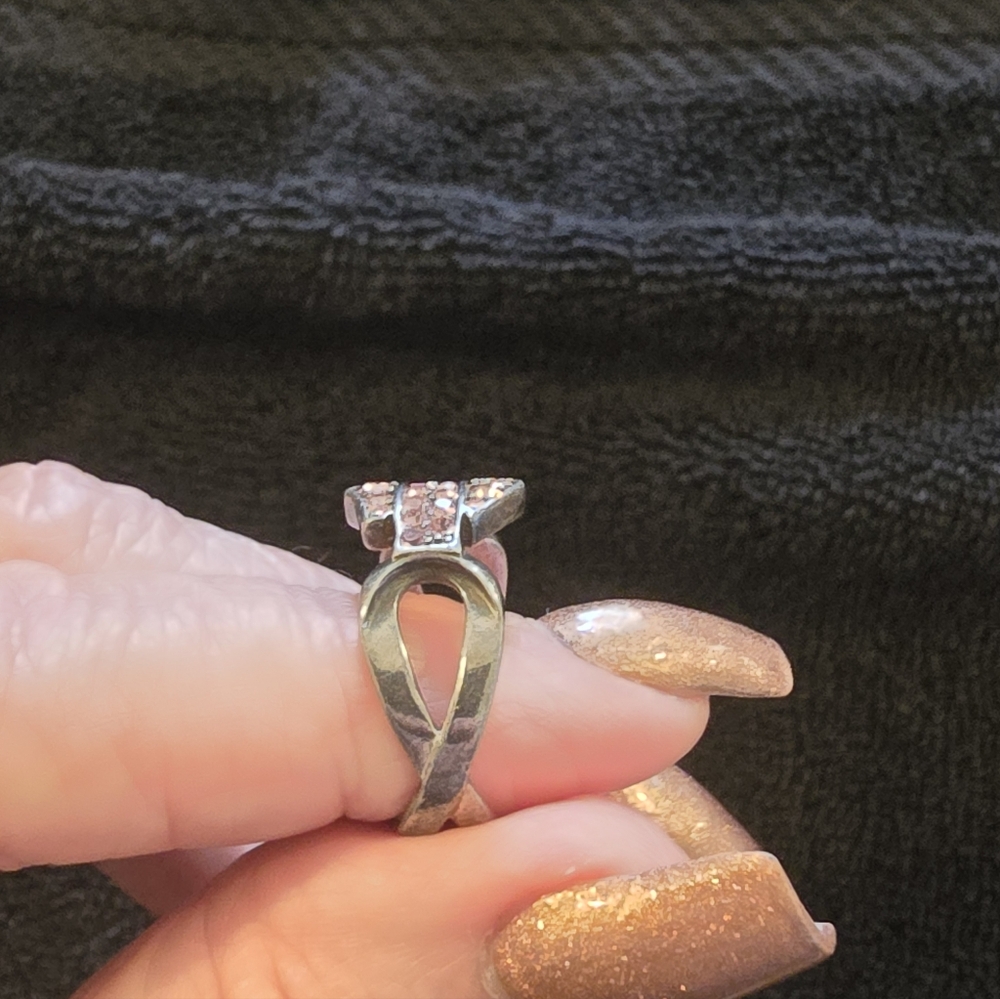 Harley-Davidson Silver and Pink Crystal Ring - Picture 4 of 6